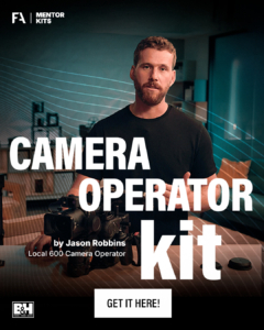 Jason Robbins Camera Operator Mentor Kit for Filmmakers Academy. Film Production Equipment Lists.