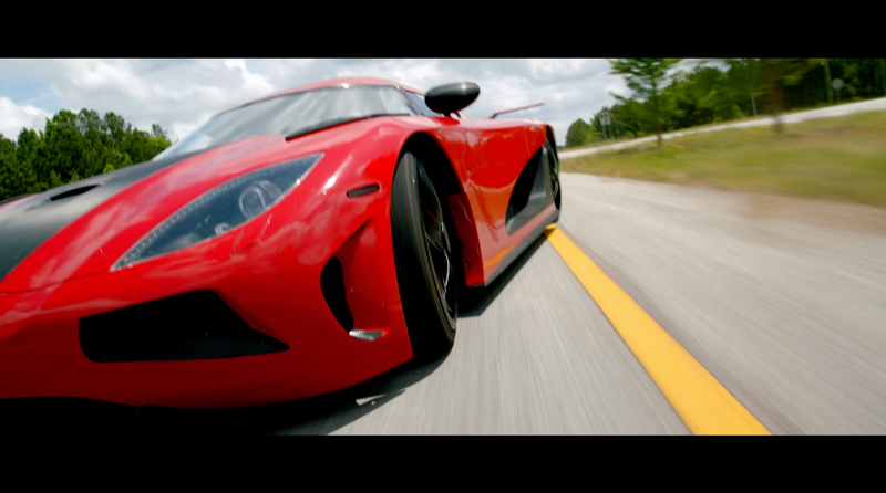 Camera car shot of Need for Speed movie