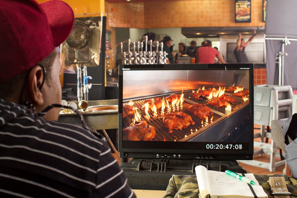 Elite team member Derek Edwards checking focus. Elite team member Derek Edwards checking focus.