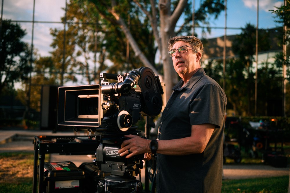 Shane Hurlbut with film camera - Exposing Motion Picture Film Masterclass
