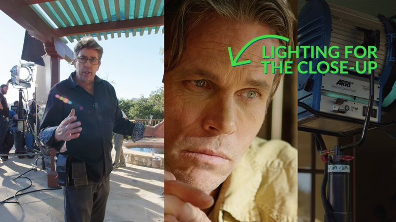 Lighting closeup with artificial and natural light