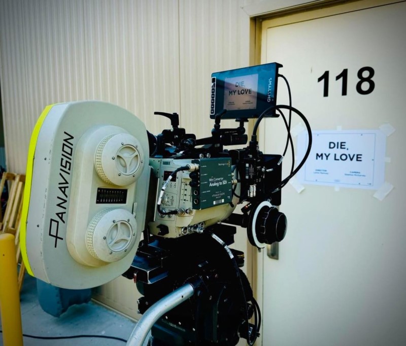 Panavision film camera on Die My Love