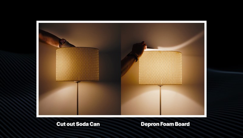 Cut out Soda Can beside Depron Foam Board