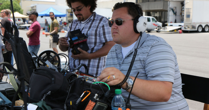 Sound Mixer on film set