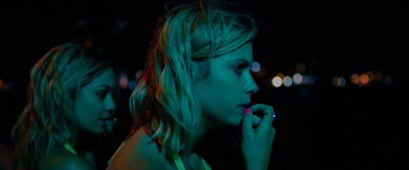 The use of the color cyan in "Spring Breakers" Harmony Korine