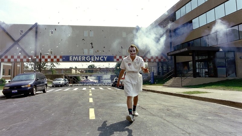 The Joker in nurse uniform - The Dark Knight (2008) | Warner Bros.