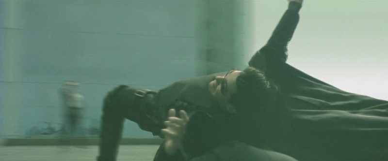 The use of the color cyan in The Matrix 1999