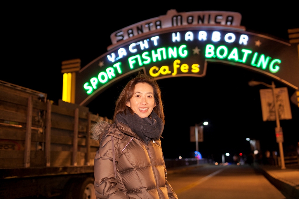 Director Po Chan on location at the Santa Monica Pier Director Po Chan on location at the Santa Monica Pier