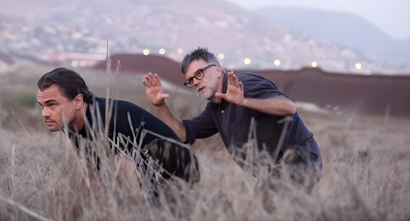 Paul Thomas Anderson and Leonardo DiCaprio in One Battle After Another