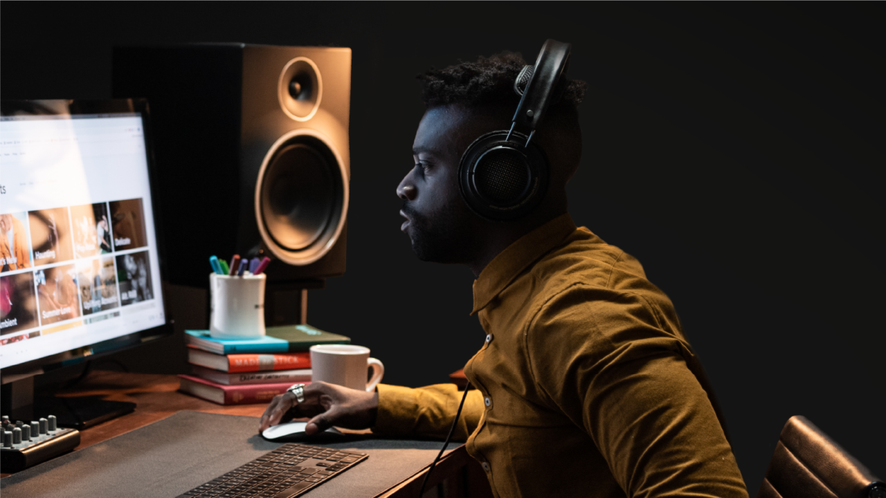 Composer designing soundtrack